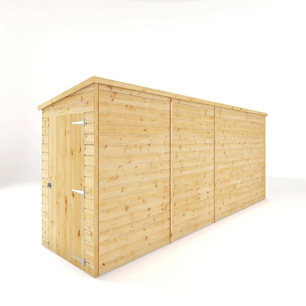 Mercia 16 x 4 Feet Modular Shiplap Pent - Wood - L488 x W127.9 x H203.3 cm in Light Brown 3