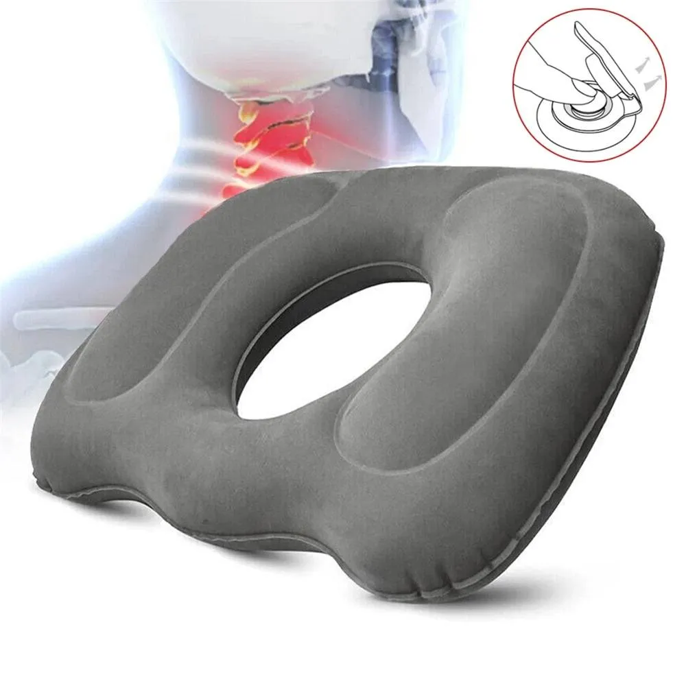 SPETLEK Large inflatable cushion Donut Cushion Orthopedic Seat Pain Relief Pad in Dark Grey