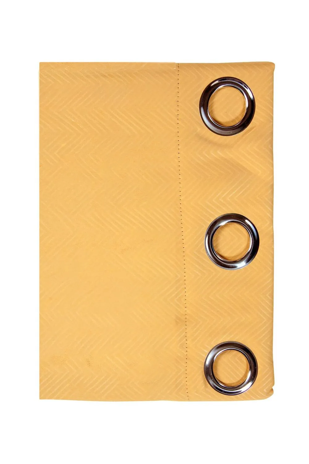 Homescapes Herringbone Blackout Curtains Pair Eyelet Style in Yellow 5