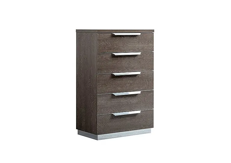 Venezia 5 Drawer Narrow Chest - Silver Birch