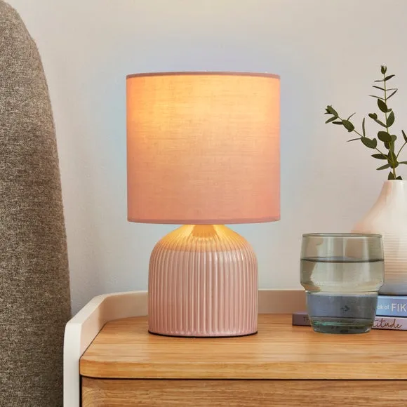 Hebe Ribbed Ceramic Table Lamp 1