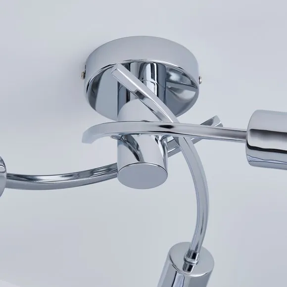 Corvus 3 Light Chrome Semi Flush Ceiling Light 4