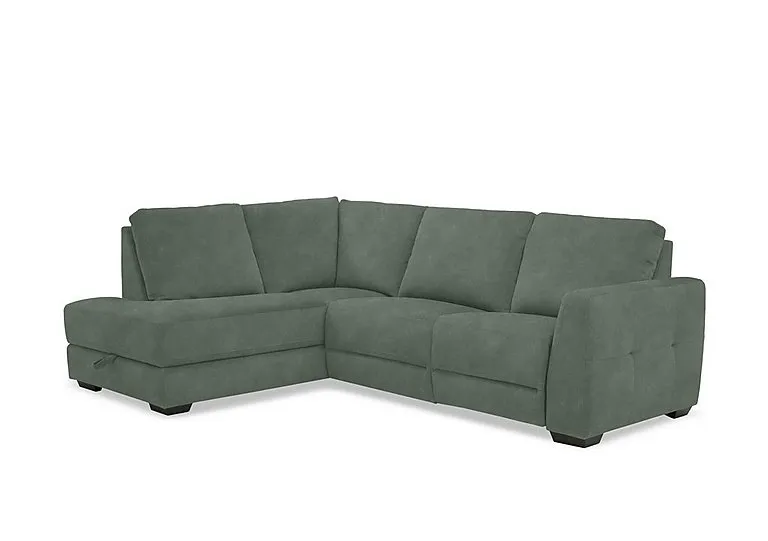 Dinky Fabric Left Hand Facing Corner Sofa with Storage Chaise End - Dexter Fern - Sofas and Armchairs - In Time for Christmas