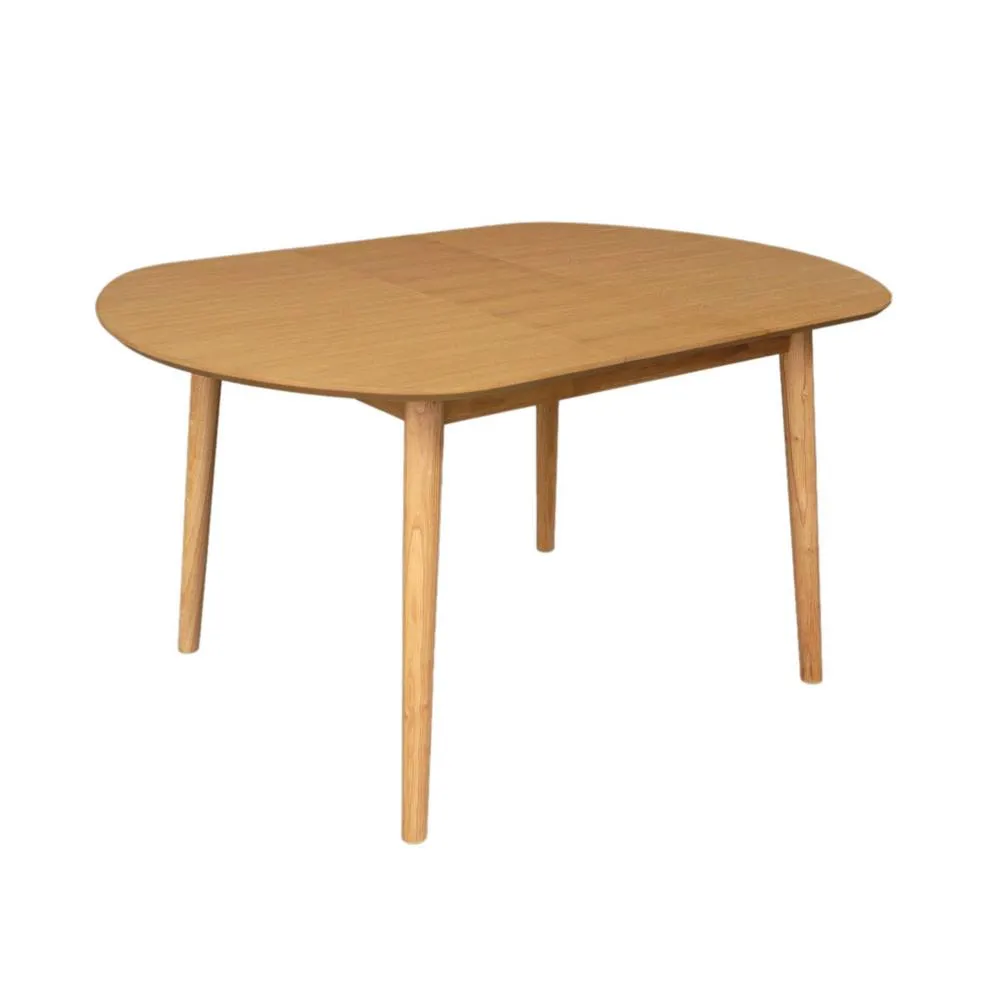 sweeek Oval extendable dining table rubberwood & oak veneer 4-6 seats in Beige 2