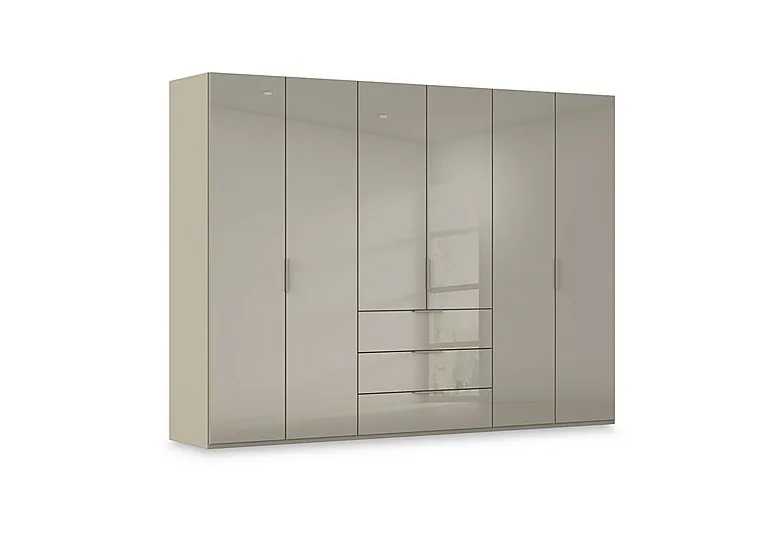 Haven 301cm 6 Door Combi Wardrobe with Glass Doors