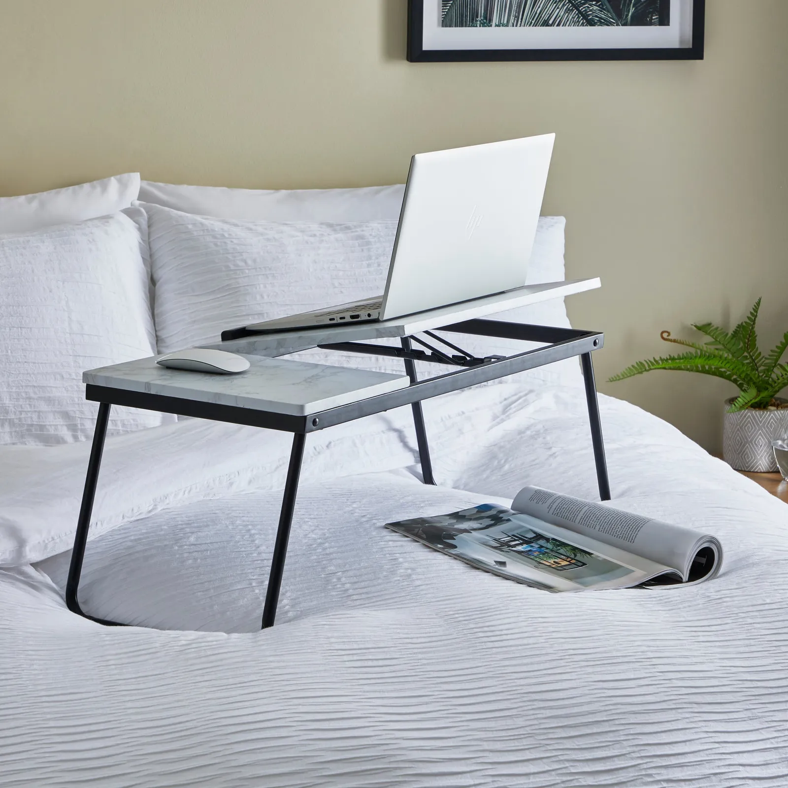 Dawson Marble Effect Laptop Stand White