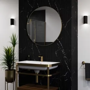 Sensio Leo Brass Round Bathroom Mirror - 800mm 2