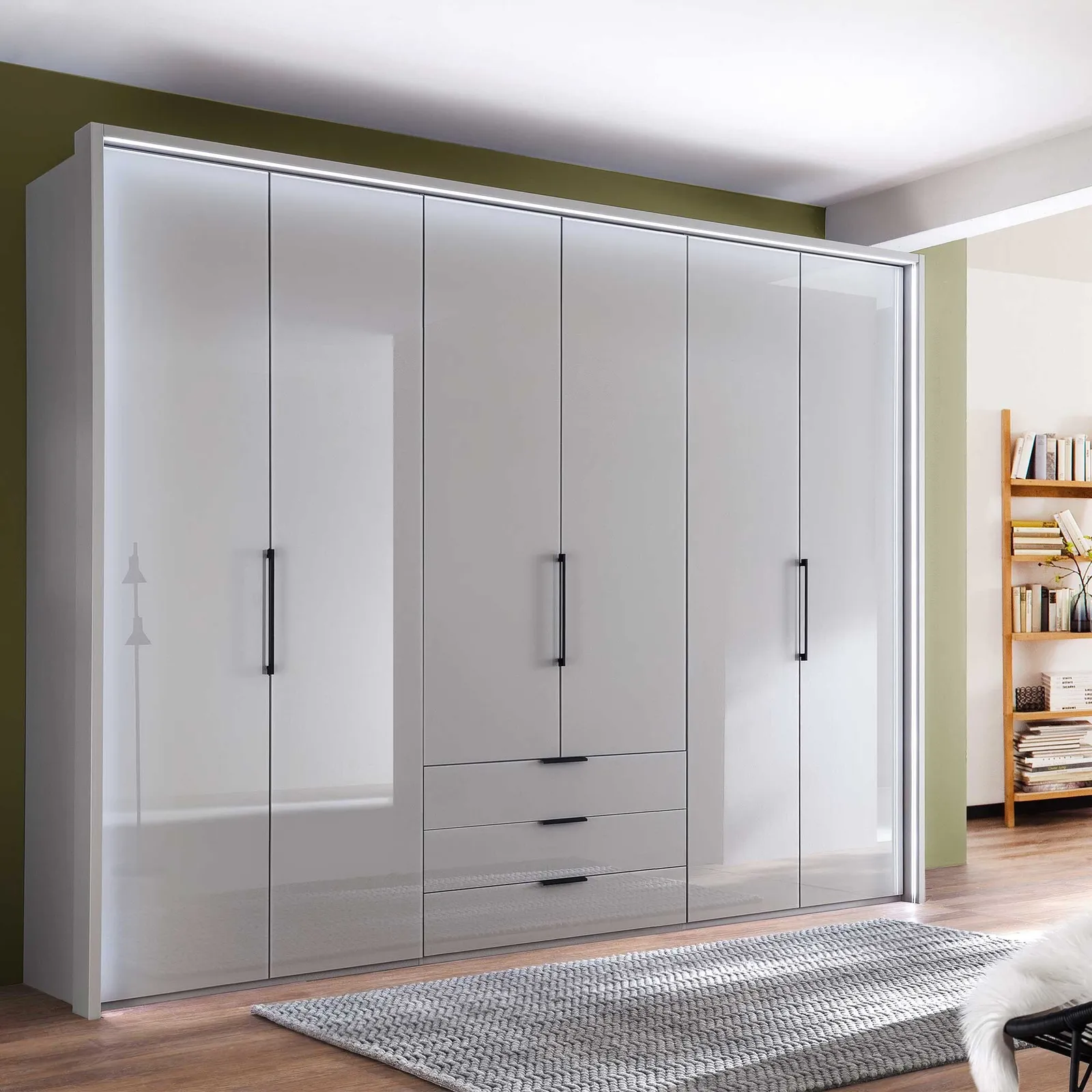 Templin 2000 6 Glss Door Combi Wardrobe, Grey | Barker & Stonehouse 2