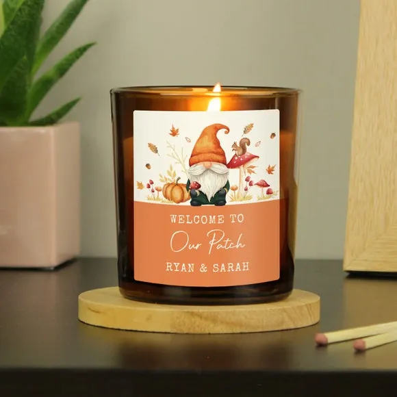 Personalised Gnome Glass Candle