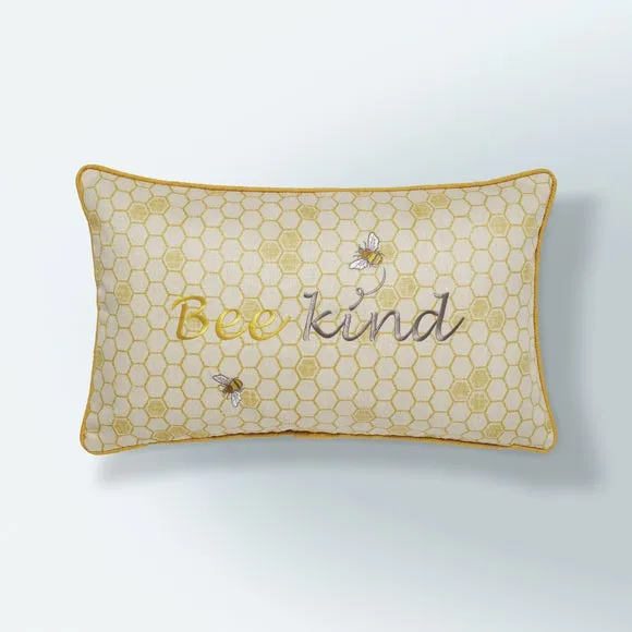 Bee Kind Cushion Natural