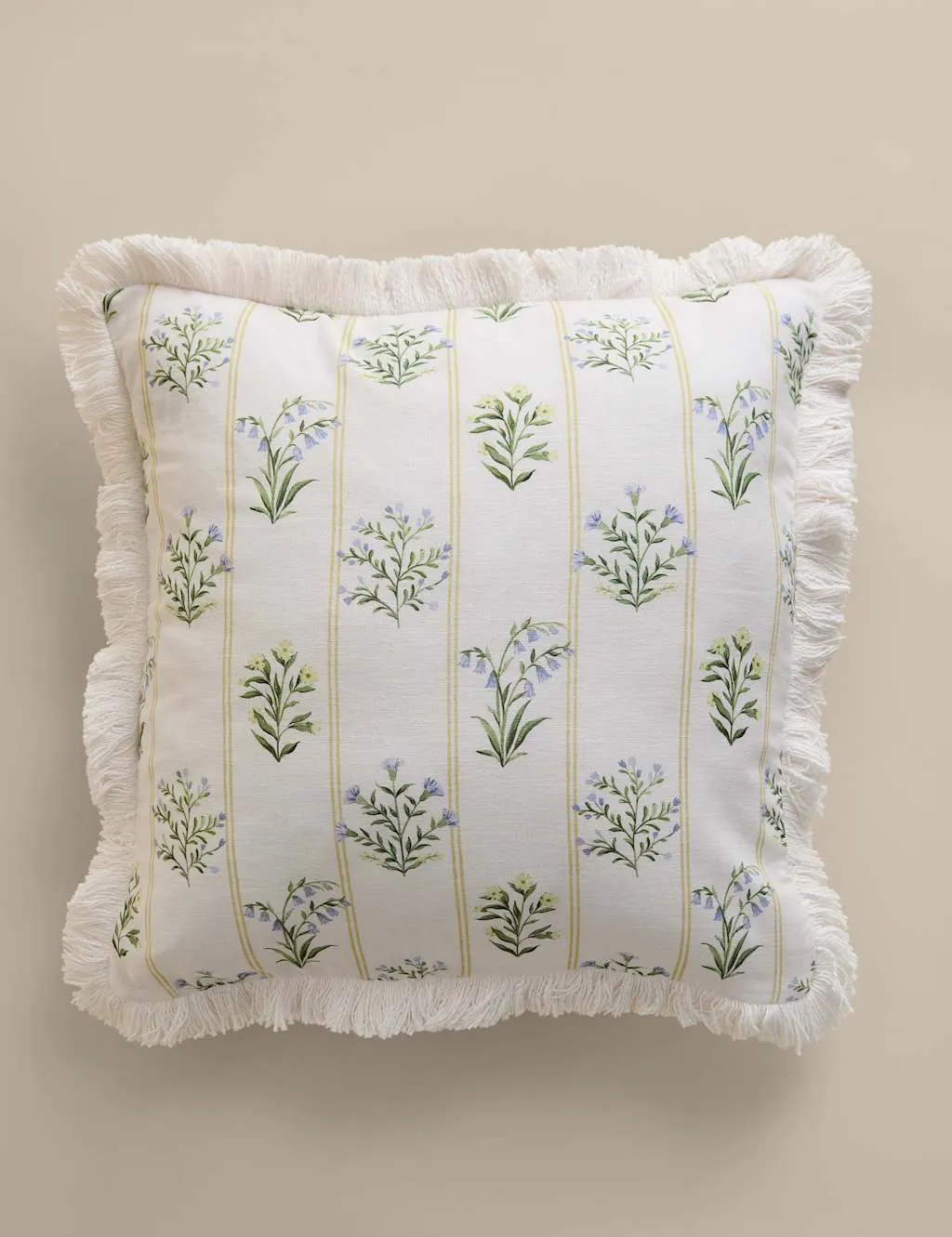 M&S Cotton Rich Floral Cushion Natural Mix