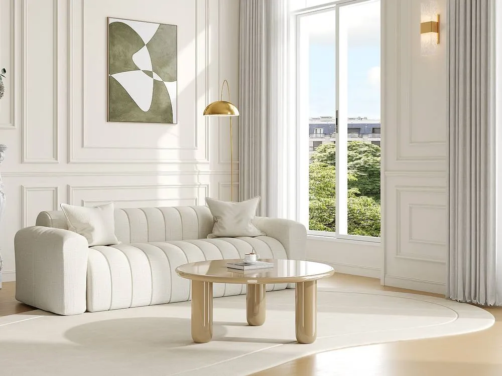 Vente-unique MDF Coffee Table - Lacquered Beige - BENESA 3