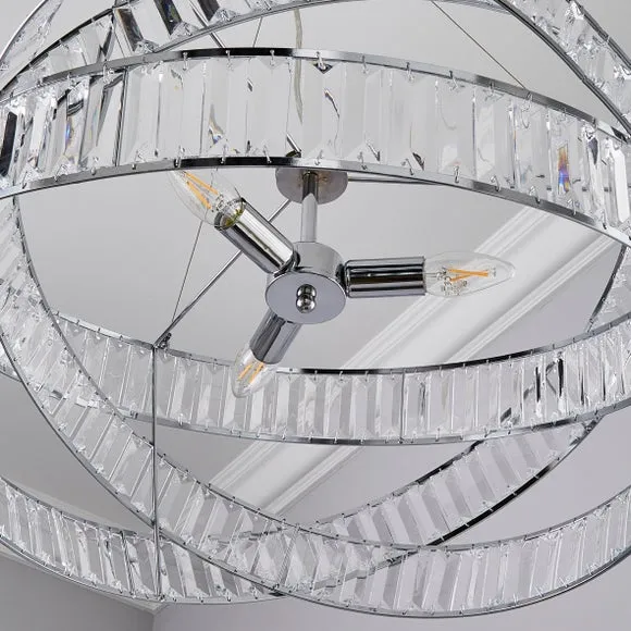 Lilia 3 Light Jewel Semi Flush Ceiling Light 3