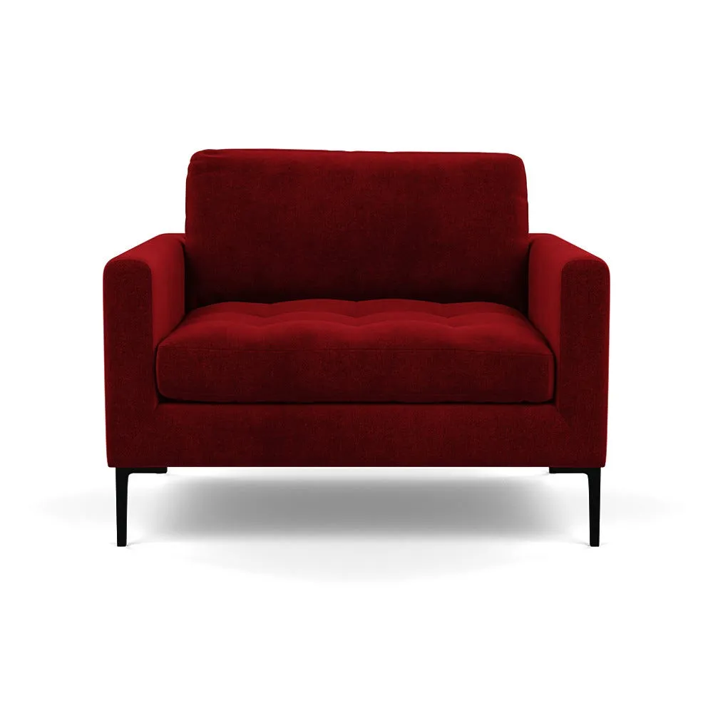 Heal's Eton Loveseat Smart Luxe Velvet Mulberry Black Feet