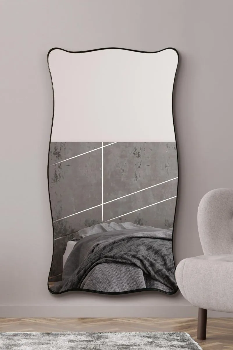 MirrorOutlet New Black Metal Rectangular Wall Mirror 71" X 39" (180CM X 100CM) 2