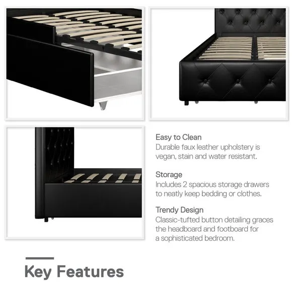 Dorel Home Dakota Bed with Storage 6