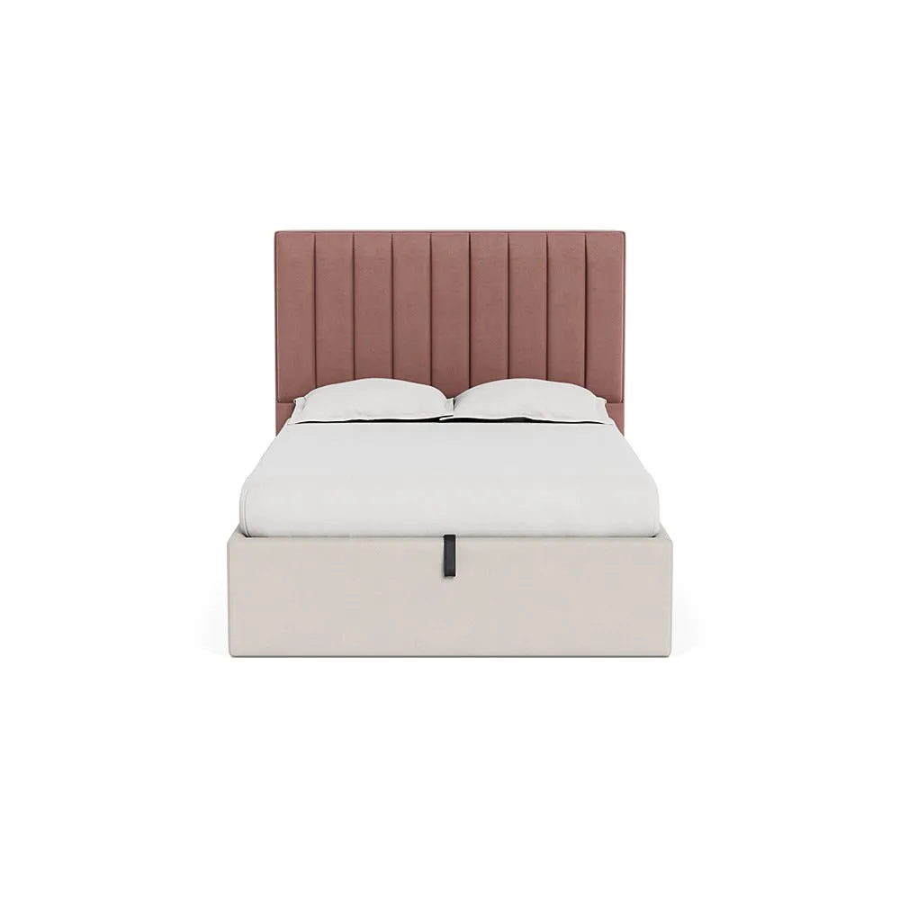 Heal's Retta Headboard Double Smart Luxe Velvet Dusky Pink
