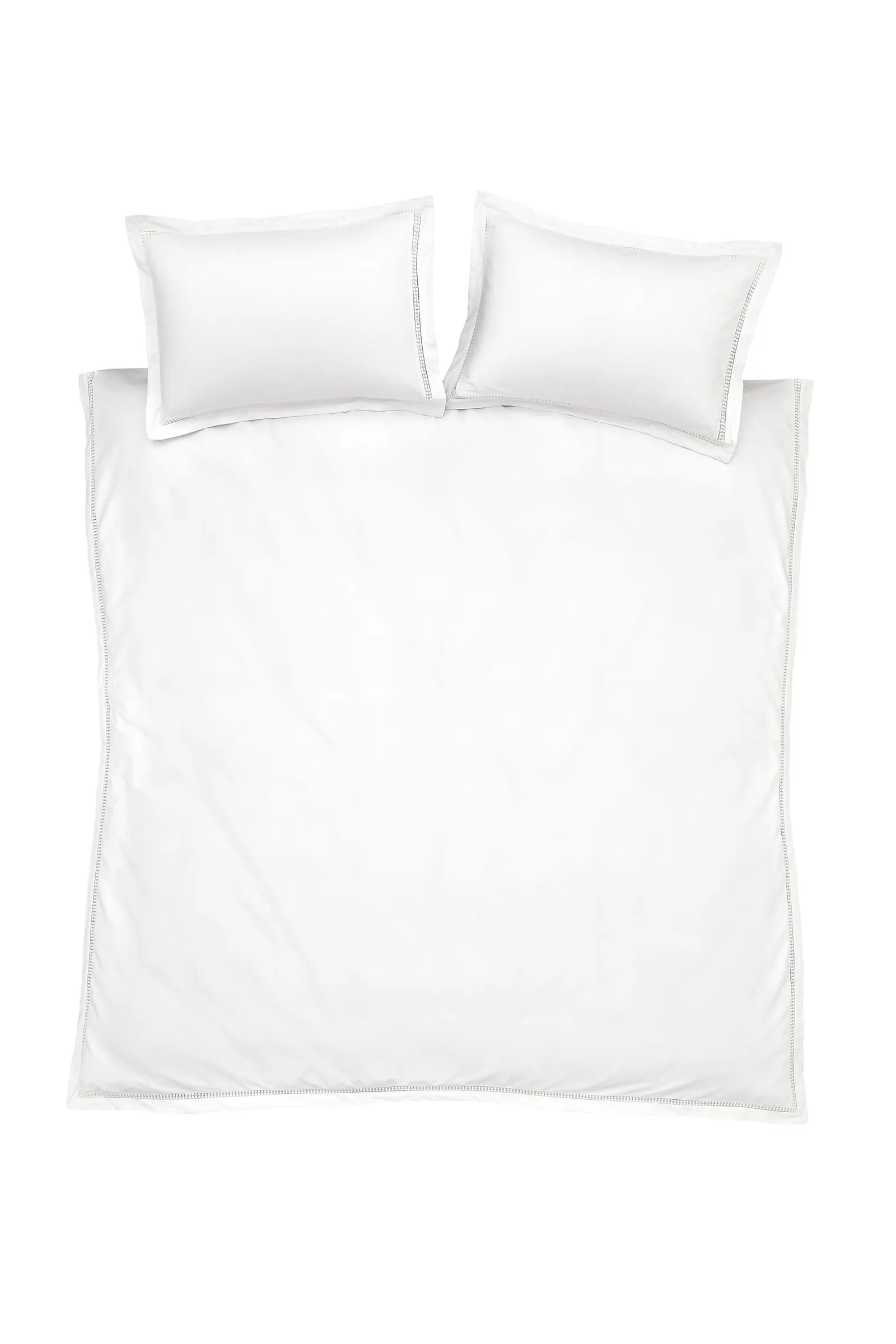 Bianca 'Oxford Lace' 200 Thread Count Cotton Duvet Cover Set in White 6