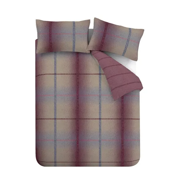 Catherine Lansfield Melrose Tweed 100% Brushed Cotton Duvet Cover & Pillowcase Set 5
