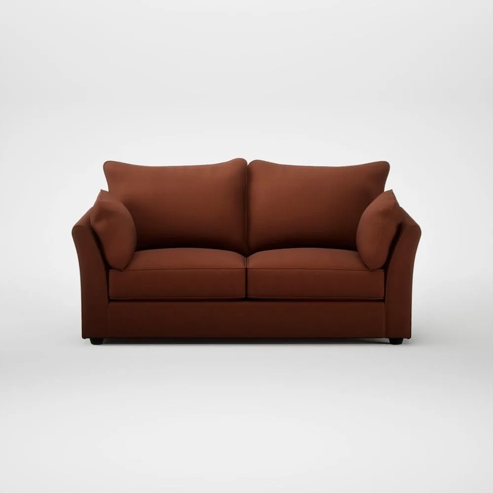 Heal's Tailor 3 Seater Sofa Smart Cotton Linen Rust Black Feet 1