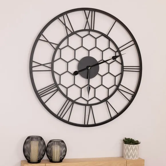 Charles Bentley Stanwick Indoor Outdoor Round Skeleton Wall Clock 2