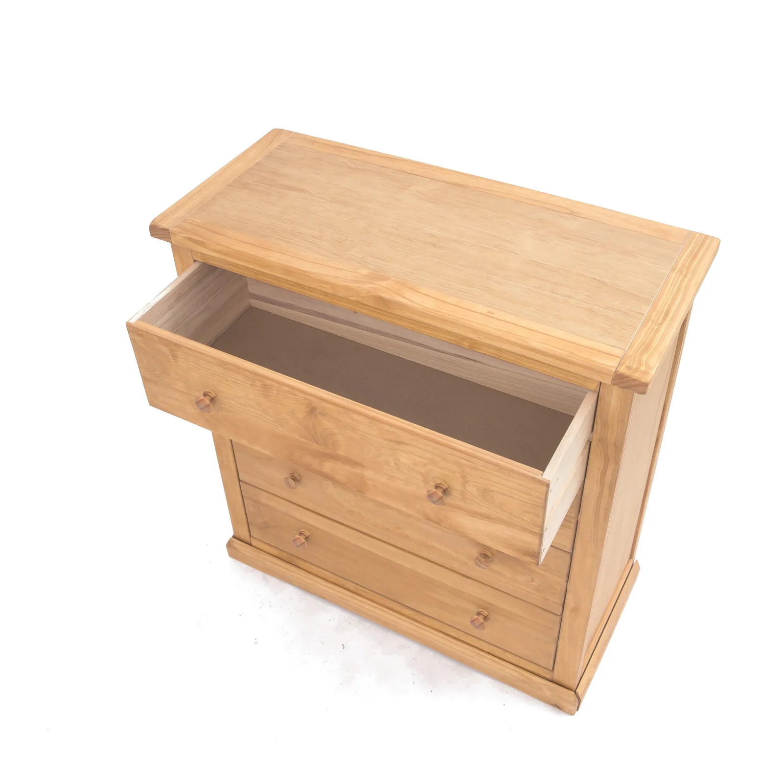 Cabinet Bits Lucca 4 Drawer Chest of Drawers Wood Knob in Light Brown 4