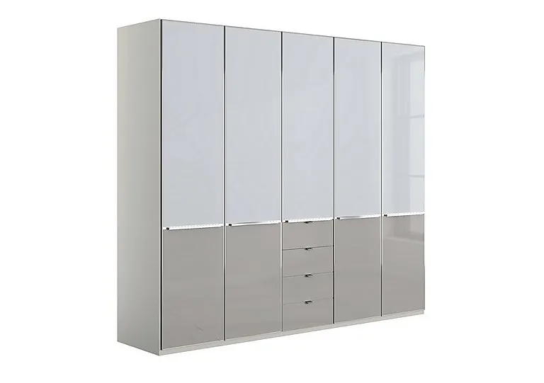 Santa Cruz 250cm 4 Drawer 5 Door Combi Wardrobe - Two Tone/Grey