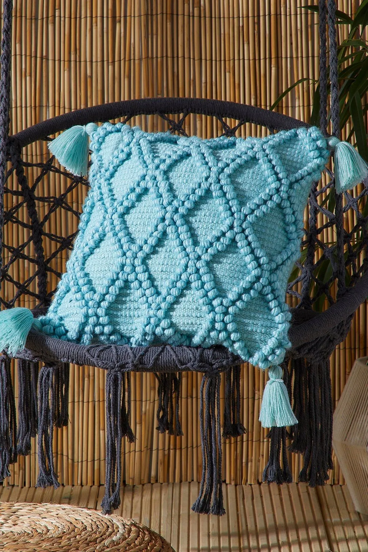 Drift Home 'Alda' Outdoor Durable Garden Filled Bench Cushion in Duck Egg Blue