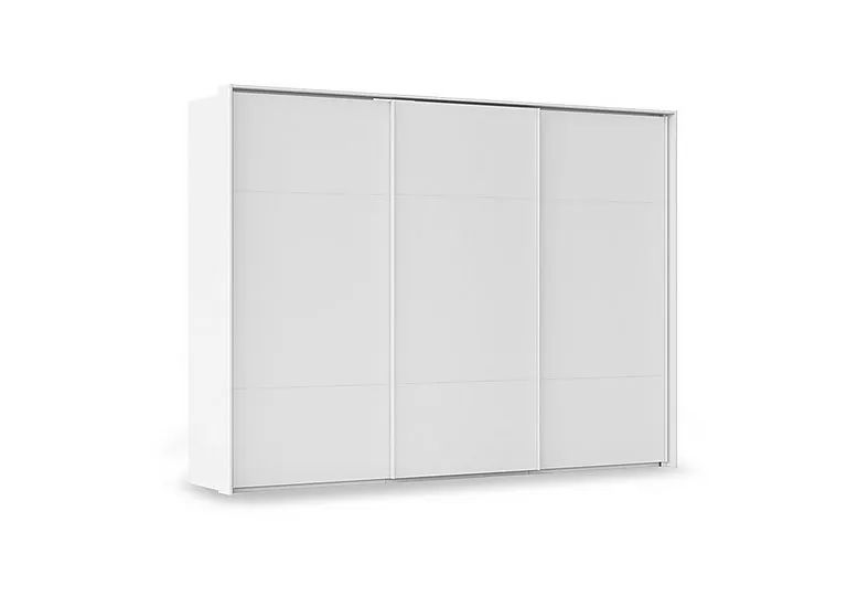 Haven 310cm 3 Door Slider Wardrobe with Décor Doors - Alpine White