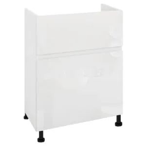 Wickes Lakemoor Gloss White Slimline Depth Toilet Unit - 600mm
