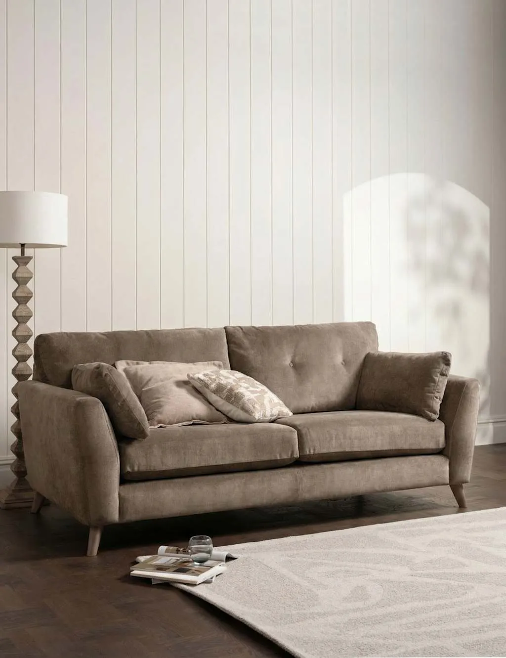 BARKER AND STONEHOUSE Ellis Chenille 3 Seater Sofa Taupe