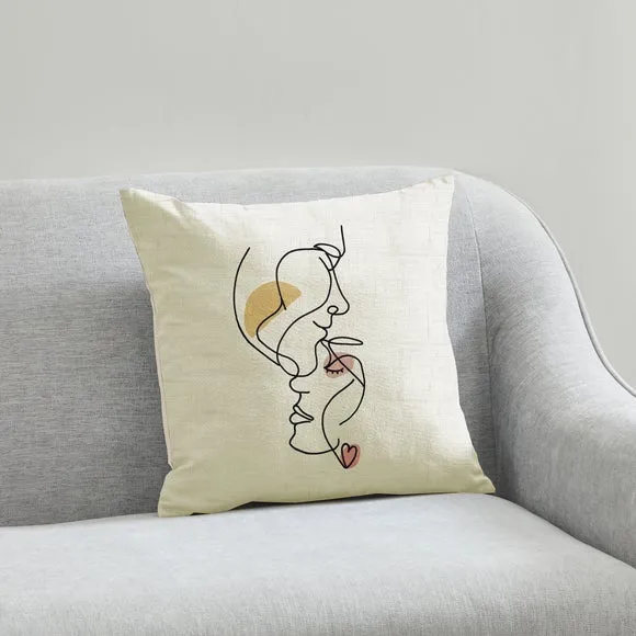 Line Art Embrace 43x43cm Cushion