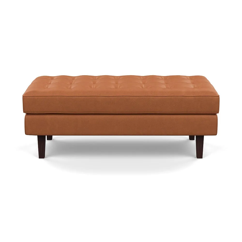 Heal's Hepburn Ottoman Liena Leather Brown 680 Black