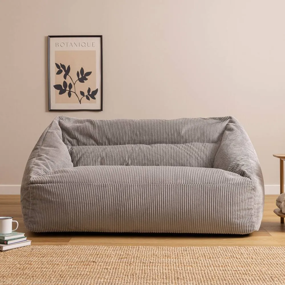 icon Cecilia Jumbo Cord Giant Bean Bag Sofa in Grey
