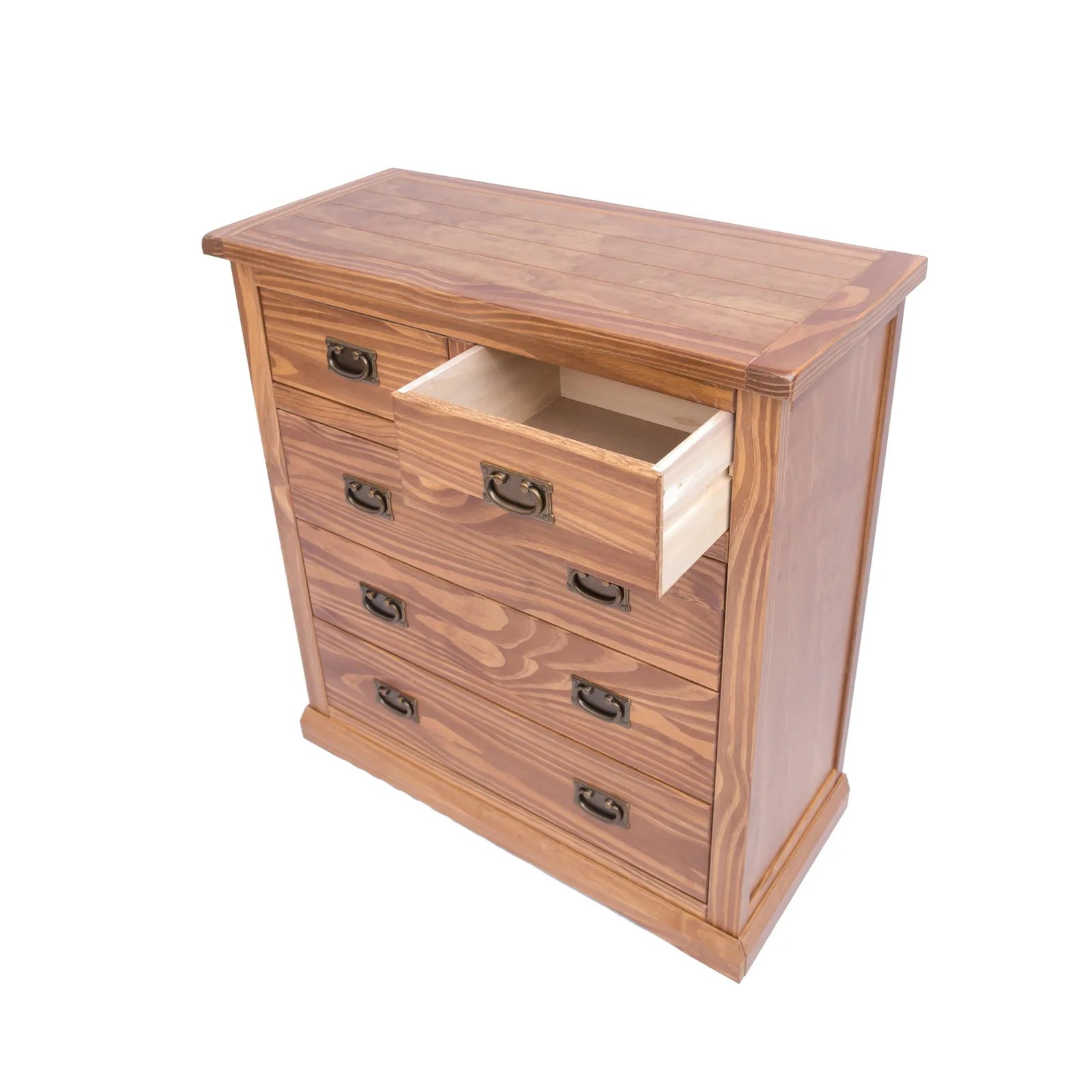 Cabinet Bits Tirolo 5 Drawer Chest of Drawers Bras Drop Handle in Brown 4