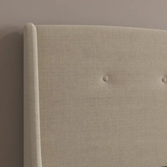 Mason Buttoned Woven Fabric Bed Frame 5
