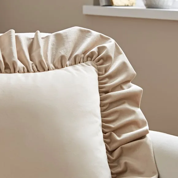 Recycled Velour Oversized Frill Square Cushion 2