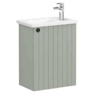 VitrA Avery Retro Green Wall Hung Cloakroom Vanity Unit & Basin - 575 x 450mm