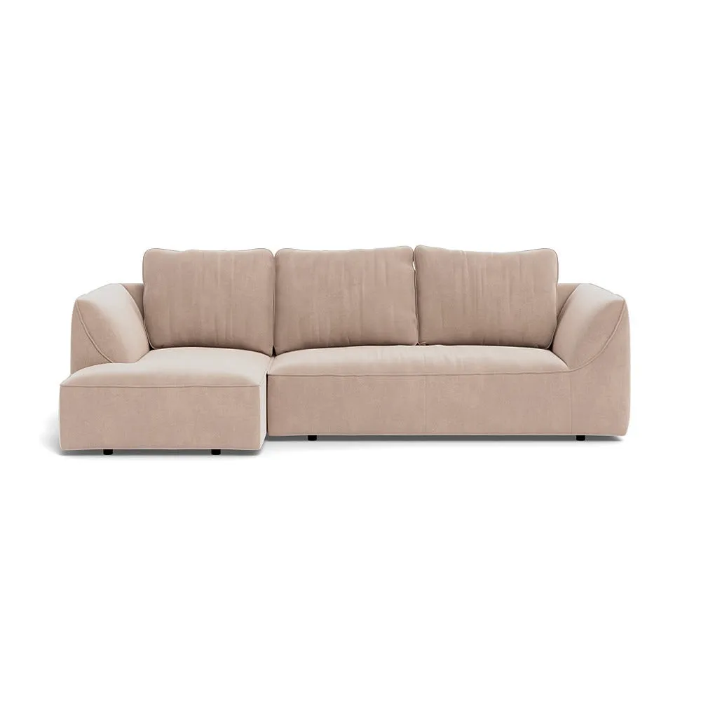 Heal's Morven Left Hand Facing Corner Chaise Sofa Smart Velvet Pebble 1