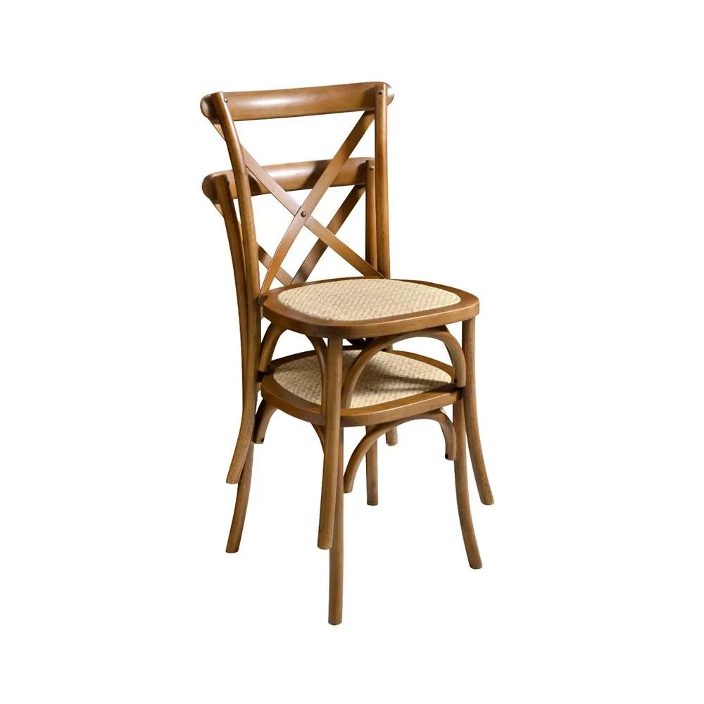 sweeek Set of 2 Vintage Wooden Bistro Chairs in Dark Brown 4