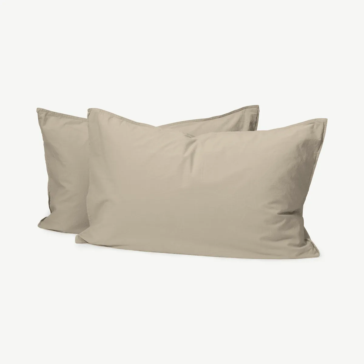 Alexia Stonewashed Cotton Pair of Pillowcases, Stone