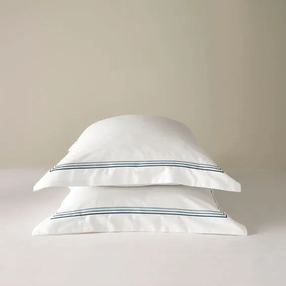 Dorma Rovello Embroidery 100% Cotton Oxford Pillowcase Pair 2