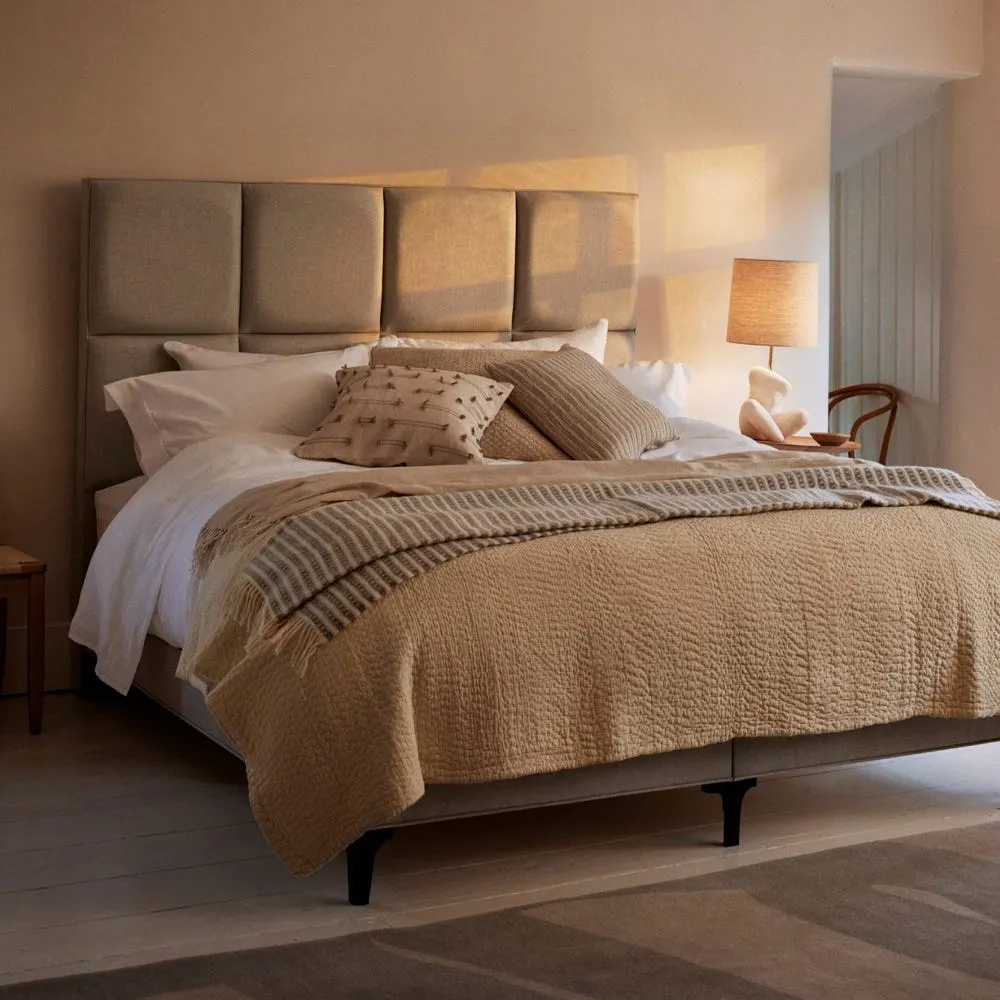 Vispring Atlas Super King Headboard Chain Weave Fawn 750 3