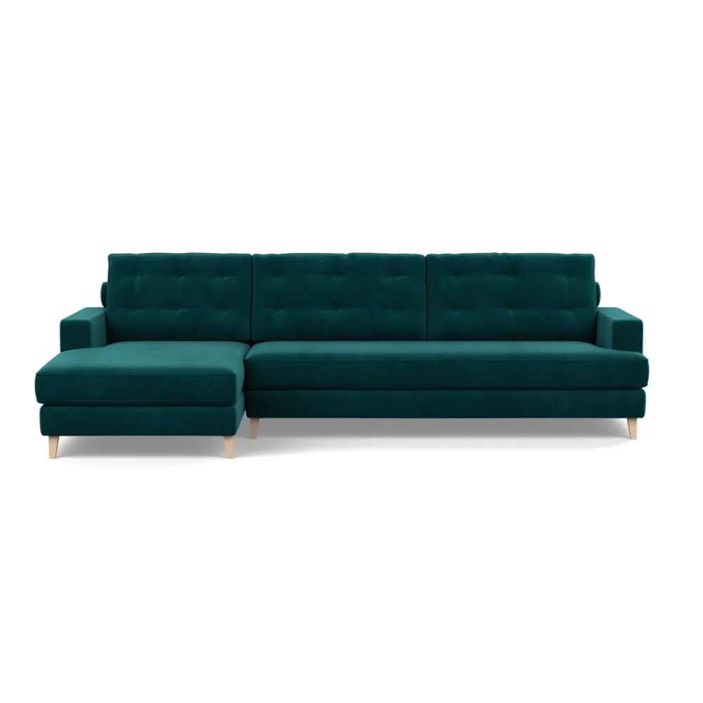 Heal's Mistral Left Hand Facing Corner Sofa Smart Luxe Velvet Ocean Natural
