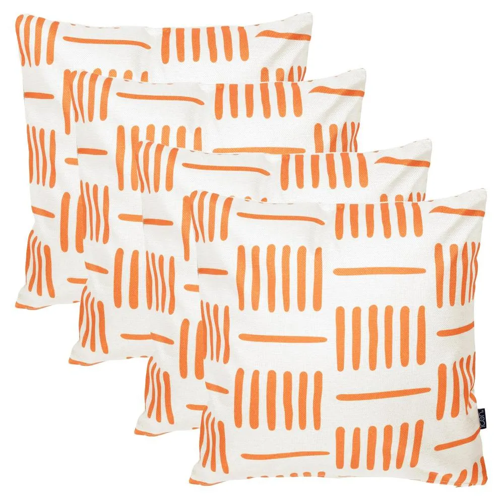 icon 4 Pack Cushion 43x43 Kyoto Fabric - Lines in Orange