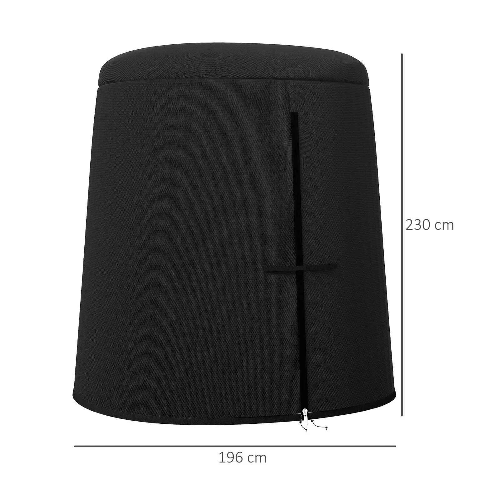 OUTSUNNY 196x230cm Hanging Egg Chair Cover Outdoor Swing Chair Cover Waterproof, Black 3