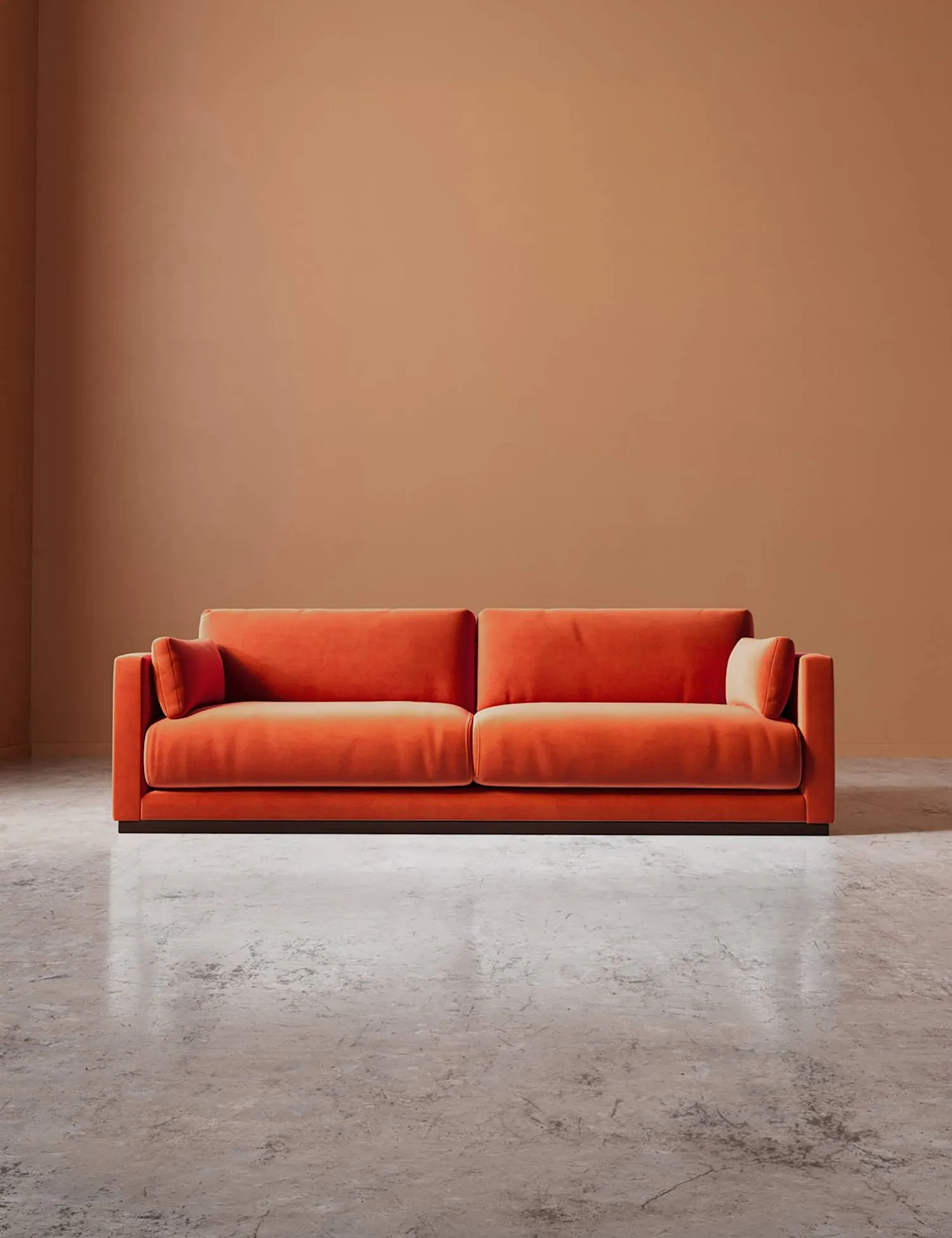 Swoon Easy Velvet 3 Seater Sofa Orange