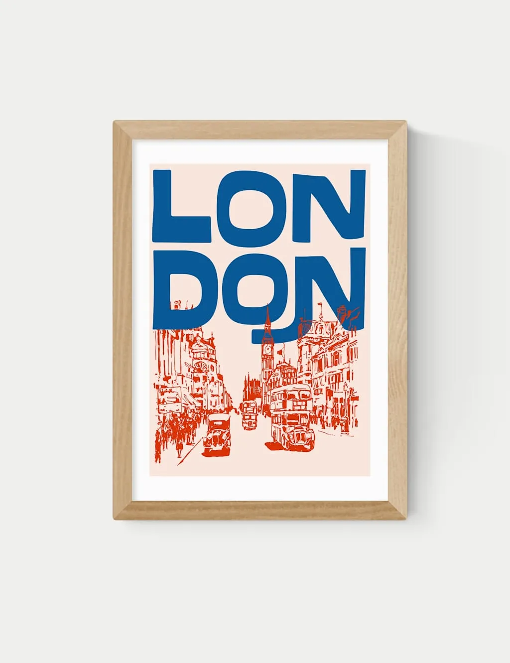 East End Prints London City Framed Art Print Natural
