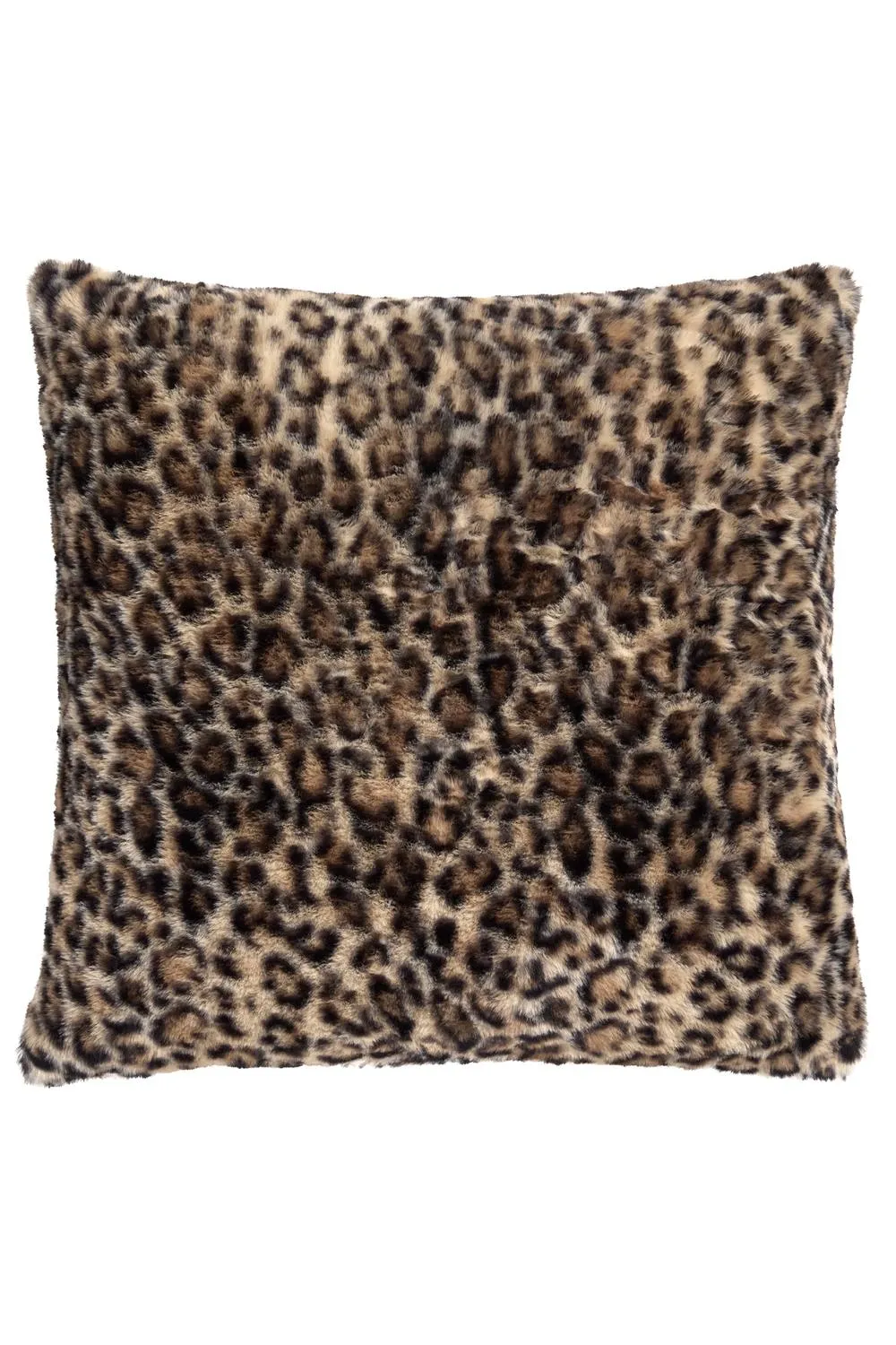 Fusion 'Leopard Faux Fur' Soft Faux Fur Filled Cushion in Natural 2