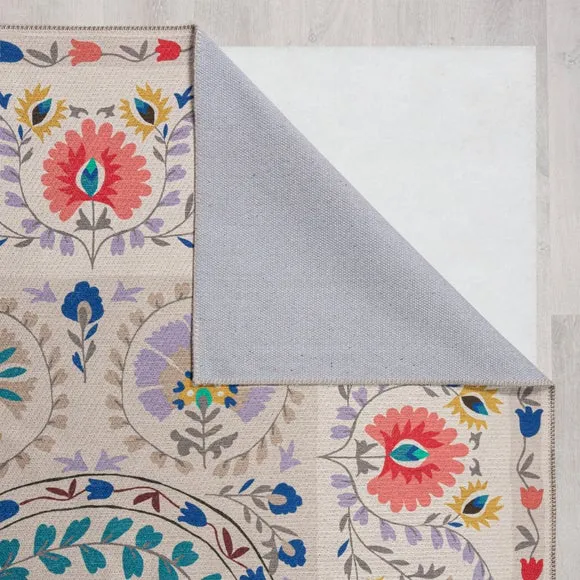 Hani Floral Washable Rug 5